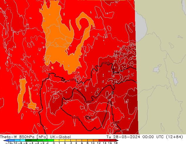 Theta-W 850hPa UK-Global Tu 28.05.2024 00 UTC