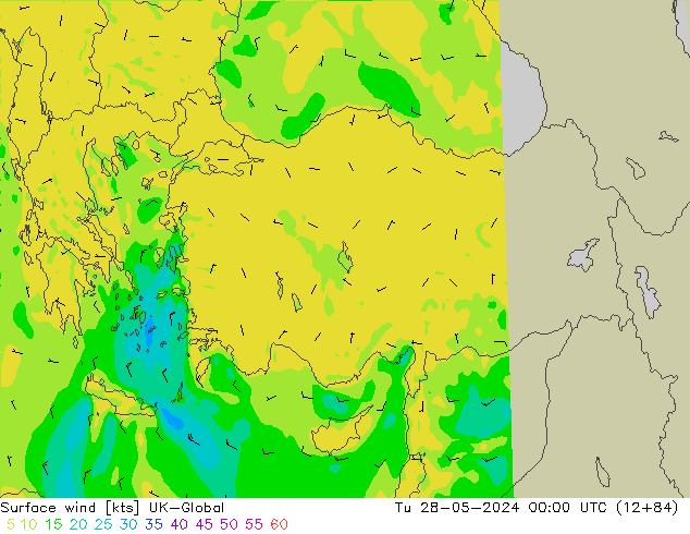 Surface wind UK-Global Tu 28.05.2024 00 UTC