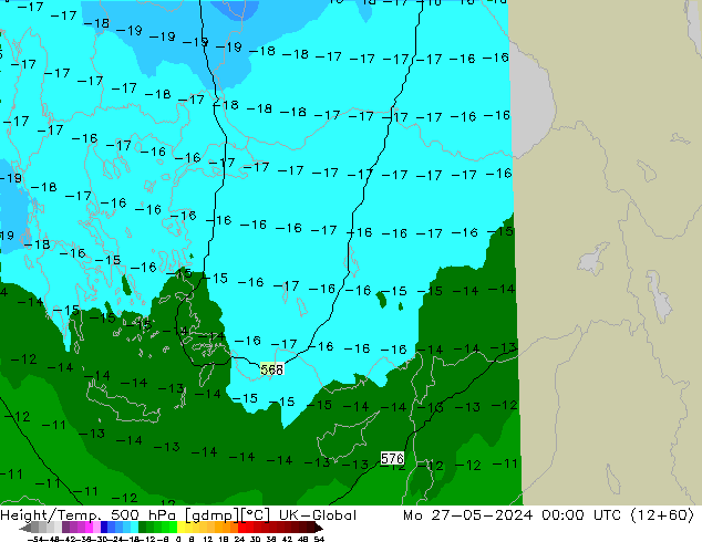 Height/Temp. 500 hPa UK-Global Seg 27.05.2024 00 UTC