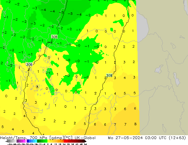 Height/Temp. 700 hPa UK-Global Seg 27.05.2024 03 UTC