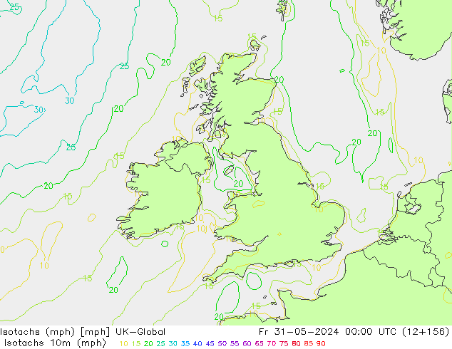 Isotachen (mph) UK-Global vr 31.05.2024 00 UTC