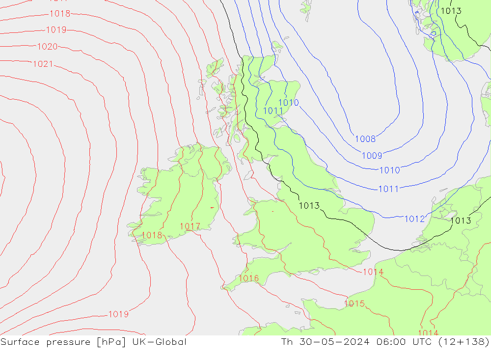 Luchtdruk (Grond) UK-Global do 30.05.2024 06 UTC