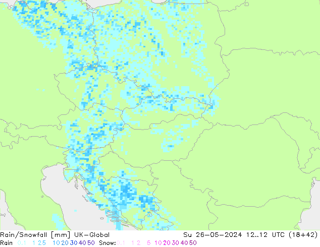 Lluvia/nieve UK-Global dom 26.05.2024 12 UTC