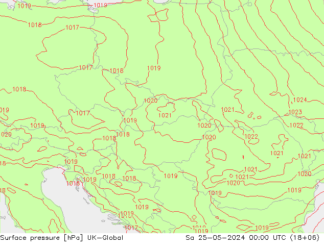 Surface pressure UK-Global Sa 25.05.2024 00 UTC