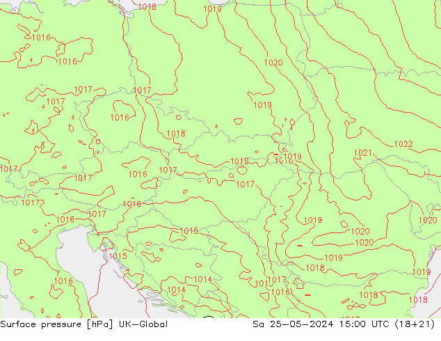 Surface pressure UK-Global Sa 25.05.2024 15 UTC