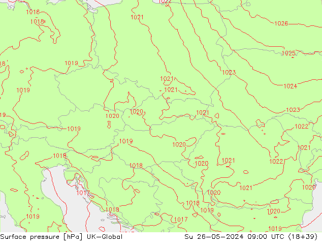 Luchtdruk (Grond) UK-Global zo 26.05.2024 09 UTC