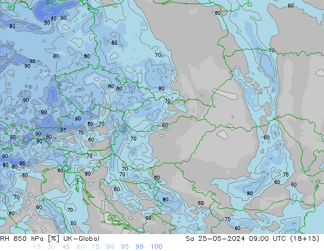RH 850 hPa UK-Global Sa 25.05.2024 09 UTC