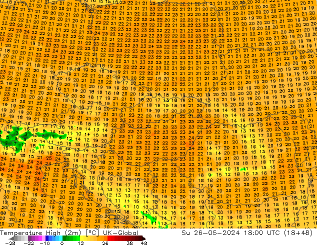 Max.  (2m) UK-Global  26.05.2024 18 UTC