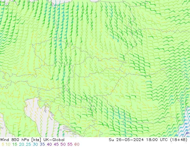  850 hPa UK-Global  26.05.2024 18 UTC