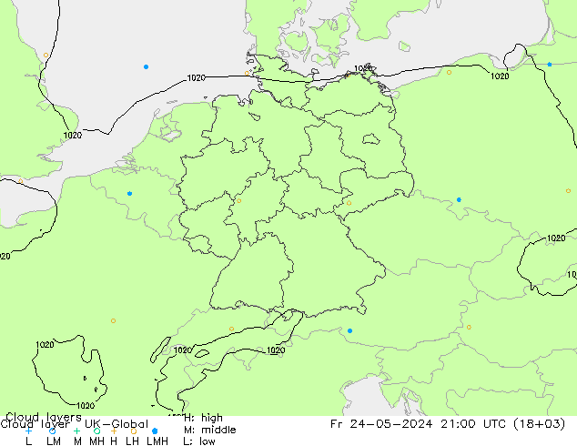 Cloud layer UK-Global Fr 24.05.2024 21 UTC