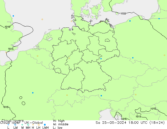 Wolkenschichten UK-Global Sa 25.05.2024 18 UTC