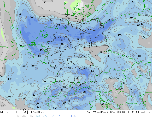 RV 700 hPa UK-Global za 25.05.2024 00 UTC