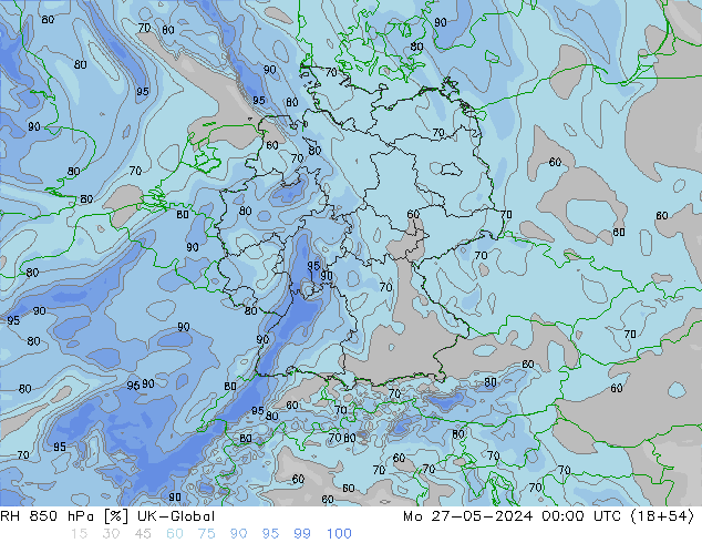 RV 850 hPa UK-Global ma 27.05.2024 00 UTC