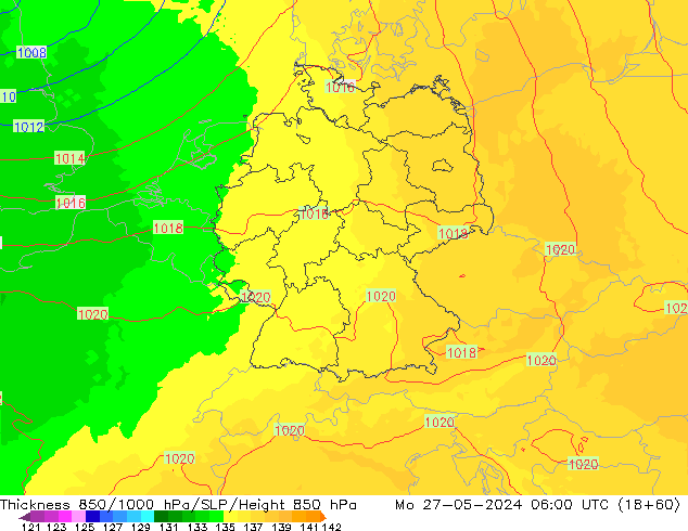Thck 850-1000 hPa UK-Global Mo 27.05.2024 06 UTC
