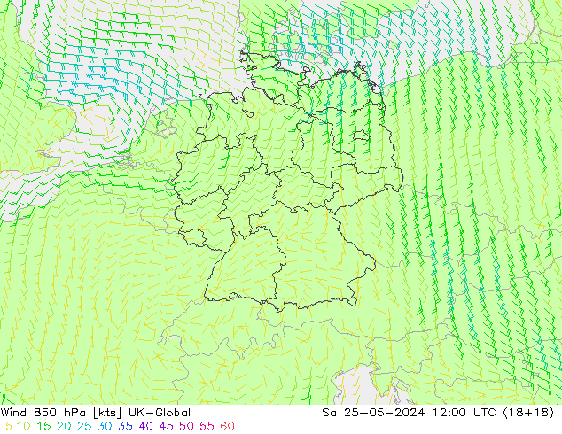  850 hPa UK-Global  25.05.2024 12 UTC