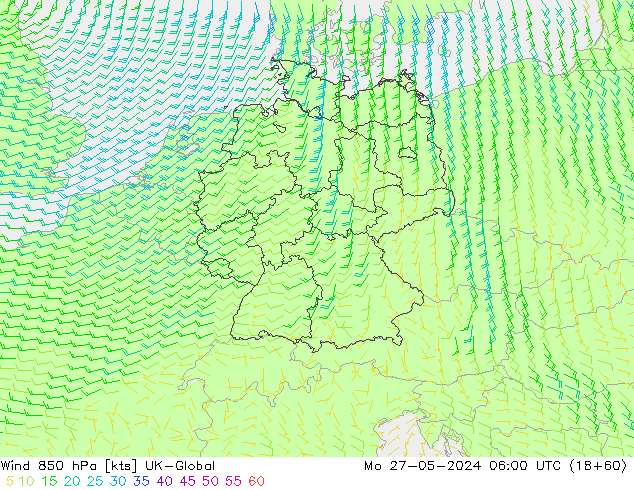 Rüzgar 850 hPa UK-Global Pzt 27.05.2024 06 UTC