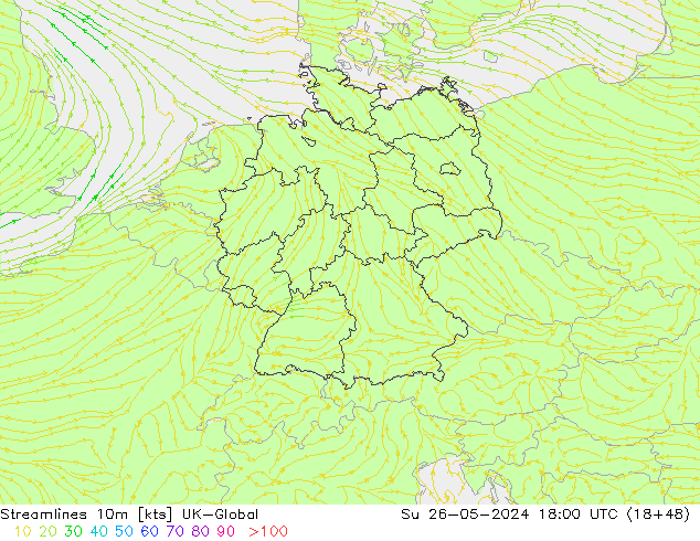 Rüzgar 10m UK-Global Paz 26.05.2024 18 UTC