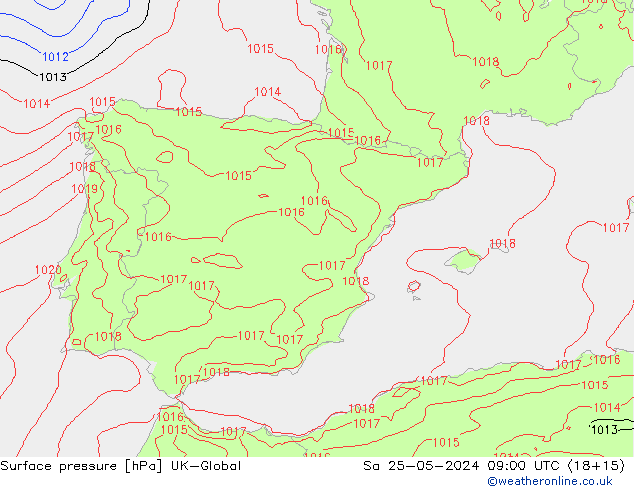 Yer basıncı UK-Global Cts 25.05.2024 09 UTC