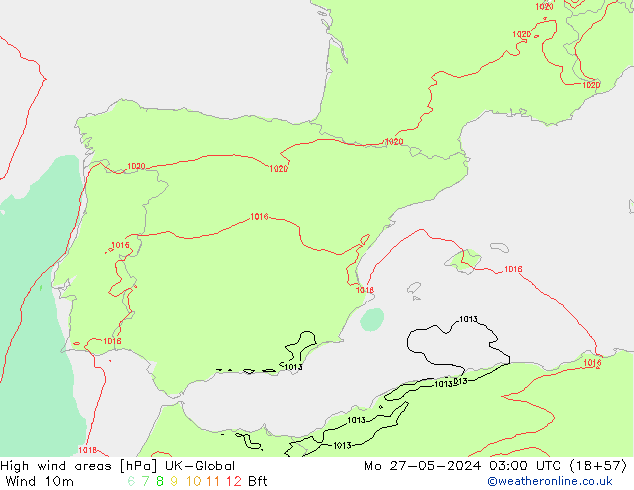 High wind areas UK-Global lun 27.05.2024 03 UTC