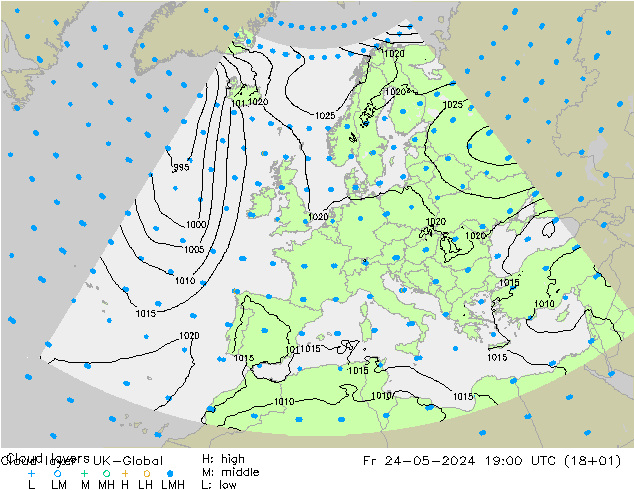 Cloud layer UK-Global Pá 24.05.2024 19 UTC