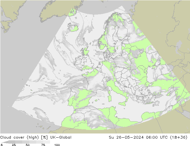 Bewolking (Hoog) UK-Global zo 26.05.2024 06 UTC