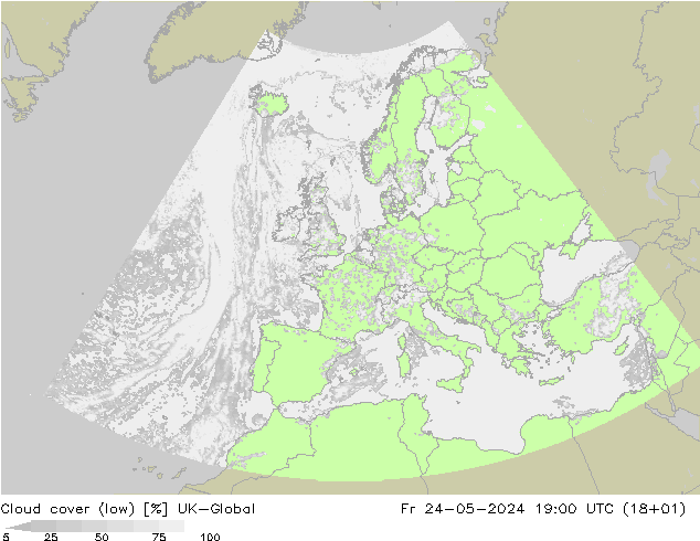 Wolken (tief) UK-Global Fr 24.05.2024 19 UTC