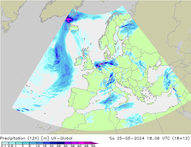 Precipitation (12h) UK-Global Sa 25.05.2024 06 UTC