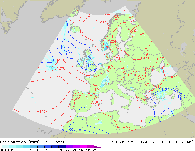 Niederschlag UK-Global So 26.05.2024 18 UTC