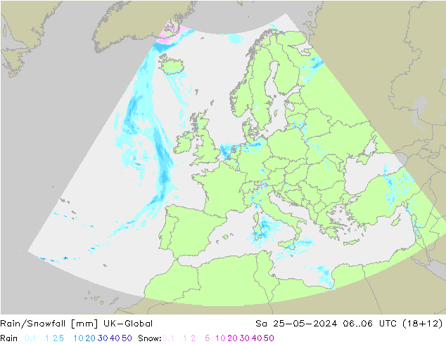 Regen/Schneefall UK-Global Sa 25.05.2024 06 UTC