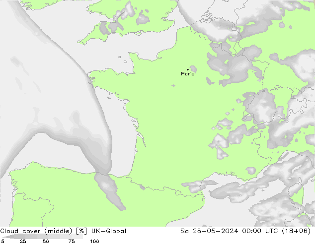 Cloud cover (middle) UK-Global Sa 25.05.2024 00 UTC