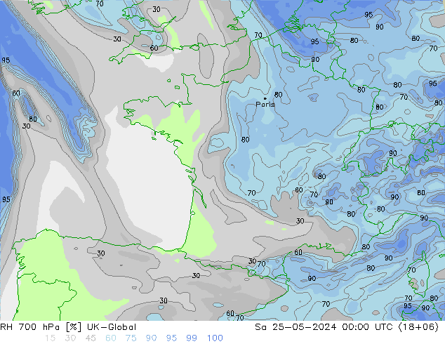 RV 700 hPa UK-Global za 25.05.2024 00 UTC