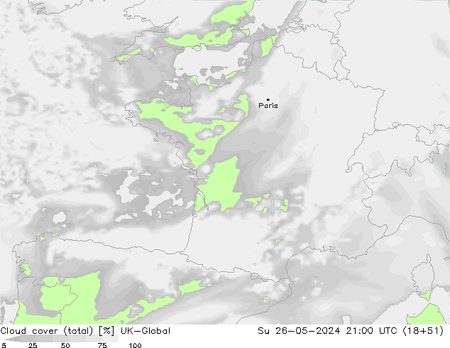 Nuages (total) UK-Global dim 26.05.2024 21 UTC