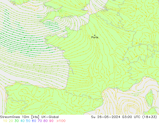 Stromlinien 10m UK-Global So 26.05.2024 03 UTC