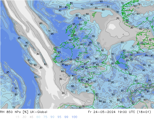 850 hPa Nispi Nem UK-Global Cu 24.05.2024 19 UTC