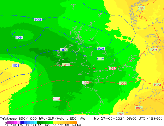 Thck 850-1000 гПа UK-Global пн 27.05.2024 06 UTC