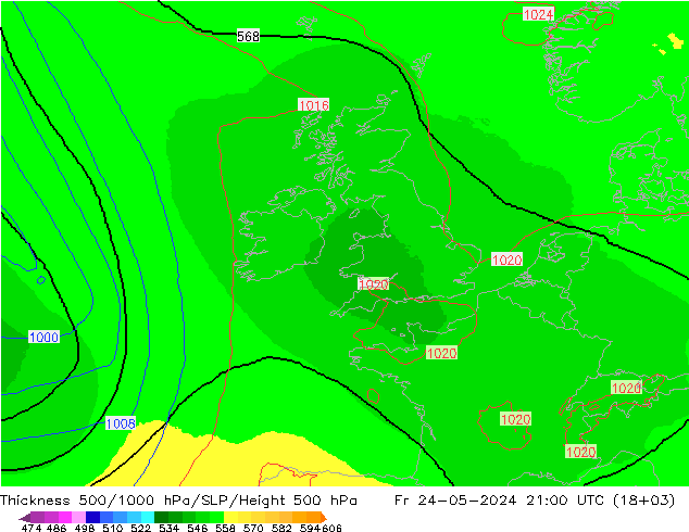 Thck 500-1000hPa UK-Global Sex 24.05.2024 21 UTC