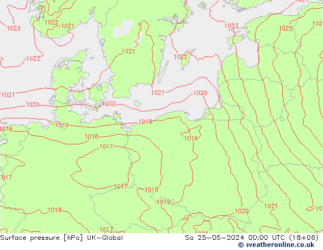 Luchtdruk (Grond) UK-Global za 25.05.2024 00 UTC