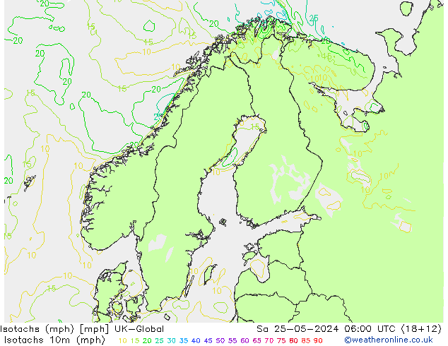 Isotachs (mph) UK-Global So 25.05.2024 06 UTC
