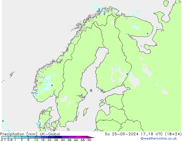 Precipitation UK-Global Sa 25.05.2024 18 UTC