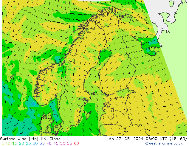 Rüzgar 10 m UK-Global Pzt 27.05.2024 06 UTC