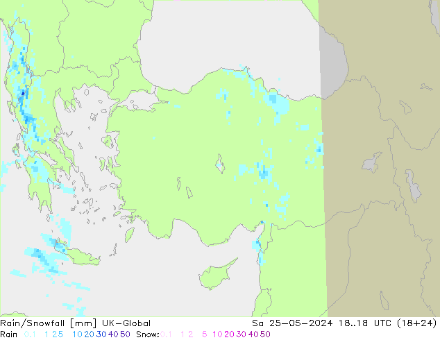 Rain/Snowfall UK-Global So 25.05.2024 18 UTC