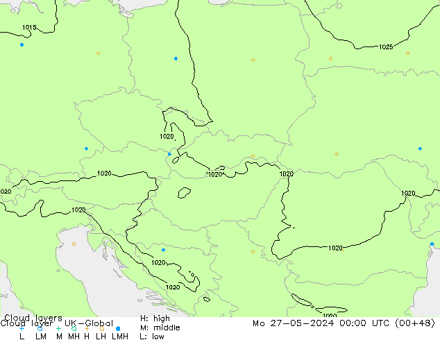 Cloud layer UK-Global  27.05.2024 00 UTC