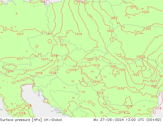 Presión superficial UK-Global lun 27.05.2024 12 UTC