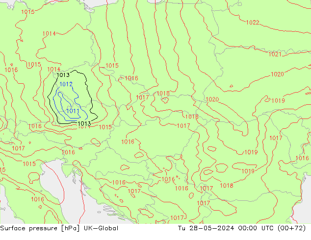 Yer basıncı UK-Global Sa 28.05.2024 00 UTC