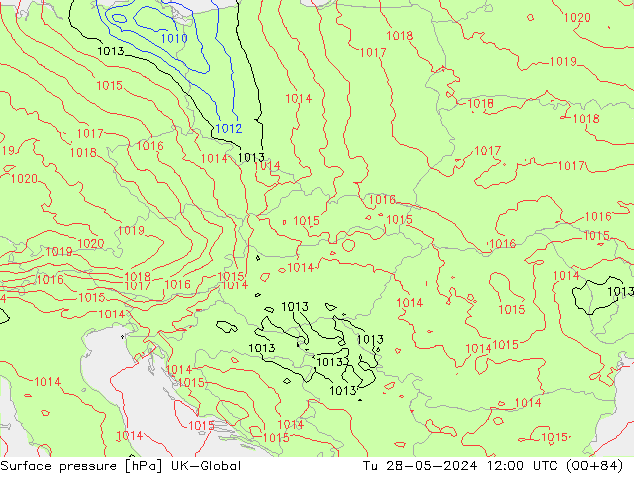 Surface pressure UK-Global Tu 28.05.2024 12 UTC