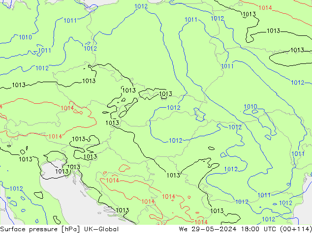 приземное давление UK-Global ср 29.05.2024 18 UTC