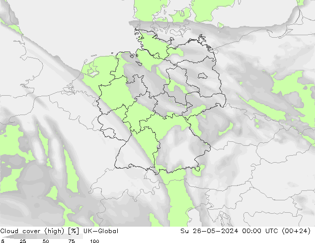 Nubes altas UK-Global dom 26.05.2024 00 UTC