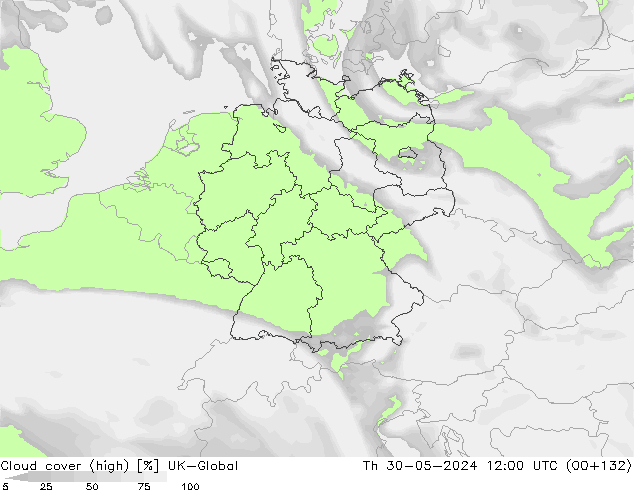 Nuages (élevé) UK-Global jeu 30.05.2024 12 UTC