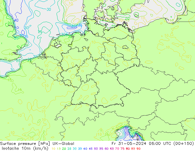 Isotachs (kph) UK-Global пт 31.05.2024 06 UTC