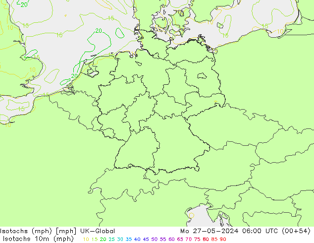 Isotachs (mph) UK-Global Po 27.05.2024 06 UTC